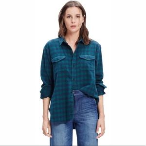 MADEWELL Green and Blue Flannel Cargo Workshirt